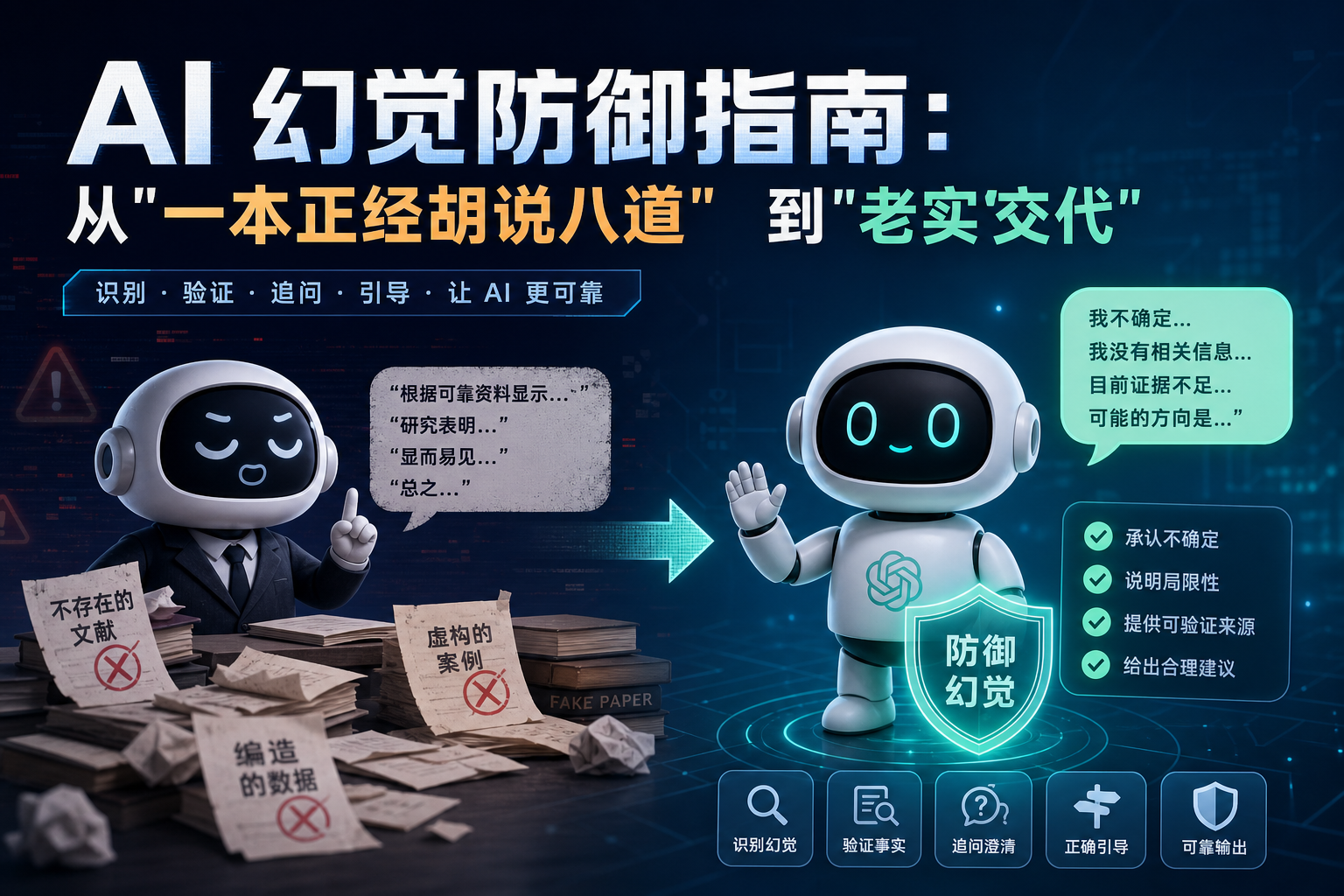 AI 幻觉防御指南：从"一本正经胡说八道"到"老实交代"